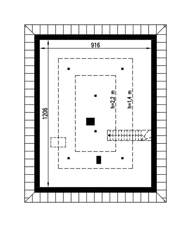 Rzut poddasza: do indywidualnej adaptacji (37,4 m2 powierzchni użytkowej)