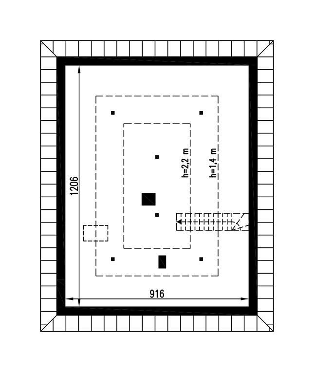 Rzut poddasza: do indywidualnej adaptacji (37,4 m2 powierzchni użytkowej)