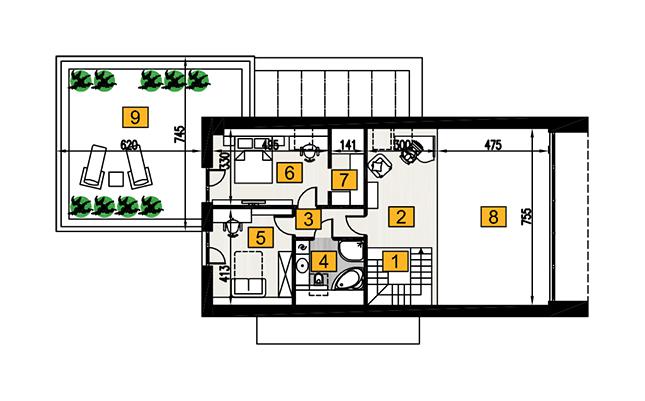 Rzut poddasza POW. 105,5 m²