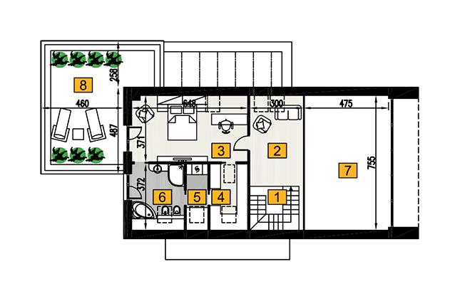Rzut poddasza POW. 95,6 m²