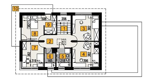 Rzut piętra POW. 95,7 m²