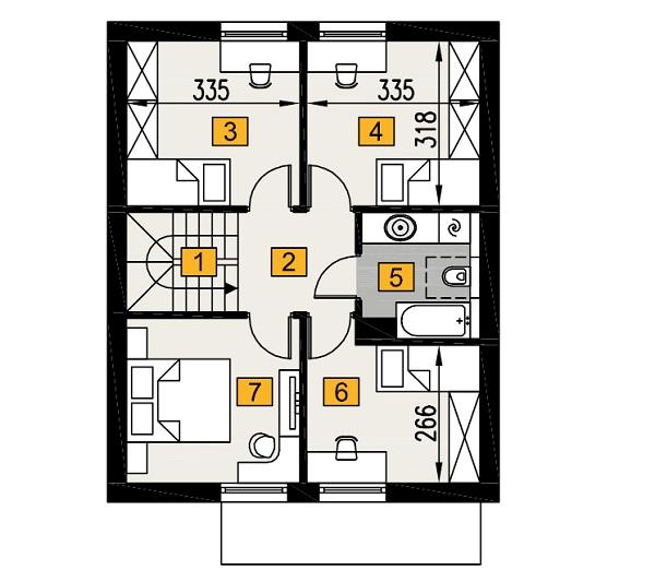 Rzut poddasza POW. 54,5 m²