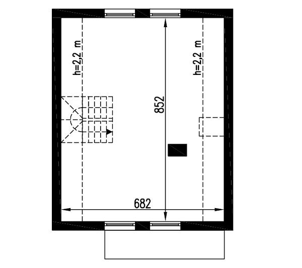 Rzut poddasza: do indywidualnej adaptacji (49,8 m2 powierzchni użytkowej)