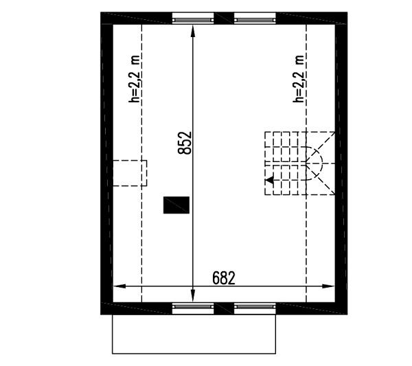 Rzut poddasza lustro: do indywidualnej adaptacji (49,8 m2 powierzchni użytkowej)