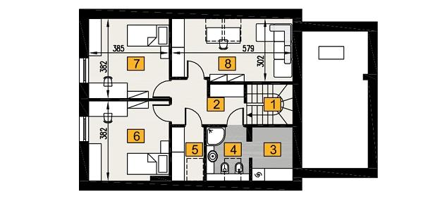 Rzut poddasza POW. 70,7 m²