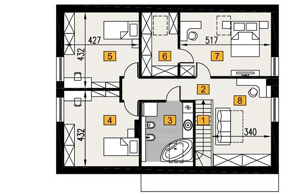 Rzut poddasza POW. 97,3 m²