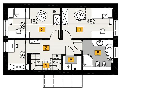 Rzut poddasza POW. 52,1 m²