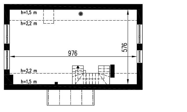 Rzut poddasza lustro: do indywidualnej adaptacji (50,4 m2 powierzchni użytkowej)