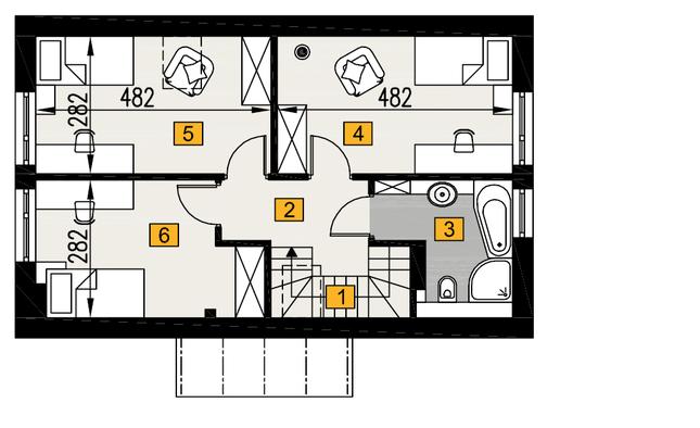 Rzut poddasza lustro POW. 52,3 m²