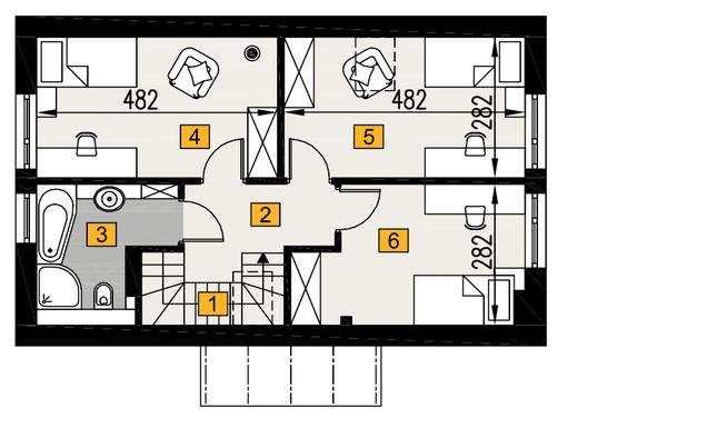 Rzut poddasza POW. 52,3 m²