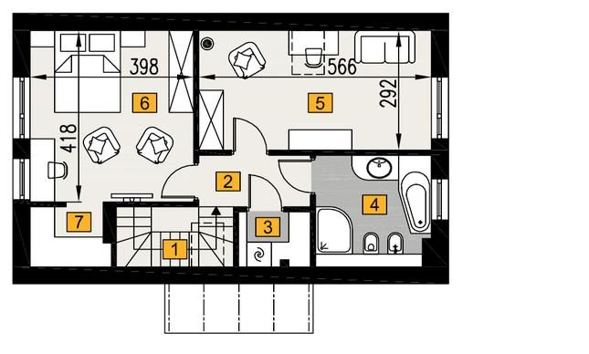 Rzut poddasza POW. 51,4 m²