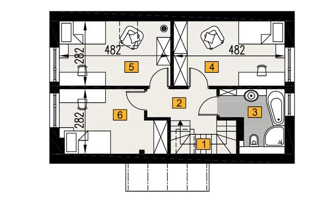 Rzut poddasza lustro POW. 52,3 m²