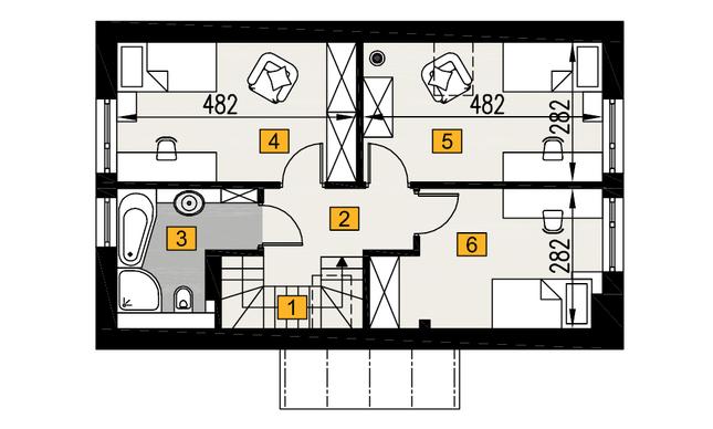 Rzut poddasza POW. 52,3 m²