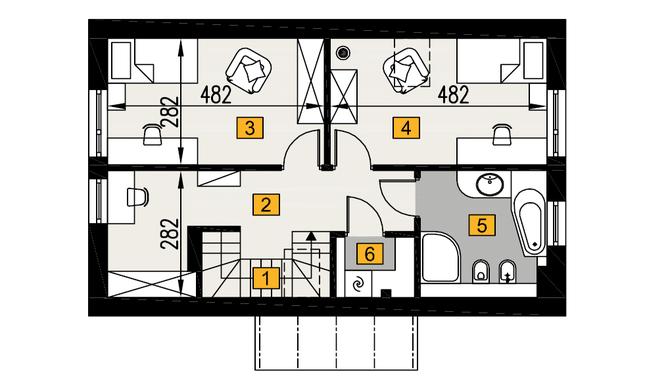 Rzut poddasza POW. 52,1 m²