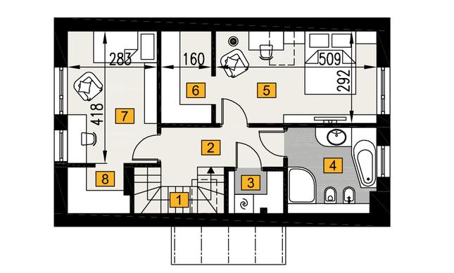 Rzut poddasza POW. 51,6 m²