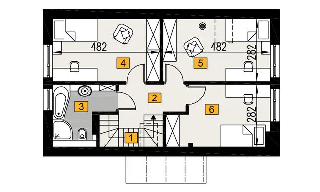Rzut poddasza POW. 52,3 m²