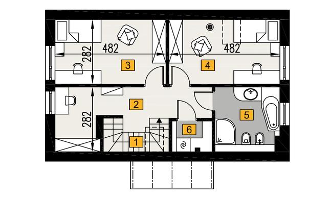 Rzut poddasza POW. 52,1 m²