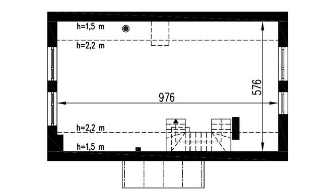 Rzut poddasza lustro: do indywidualnej adaptacji (50,4 m2 powierzchni użytkowej)