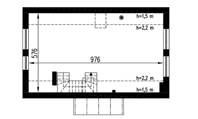 Rzut poddasza: do indywidualnej adaptacji (50,4 m2 powierzchni użytkowej)