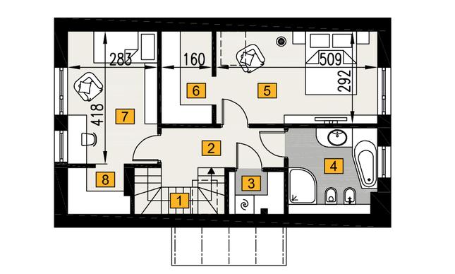 Rzut poddasza POW. 51,6 m²