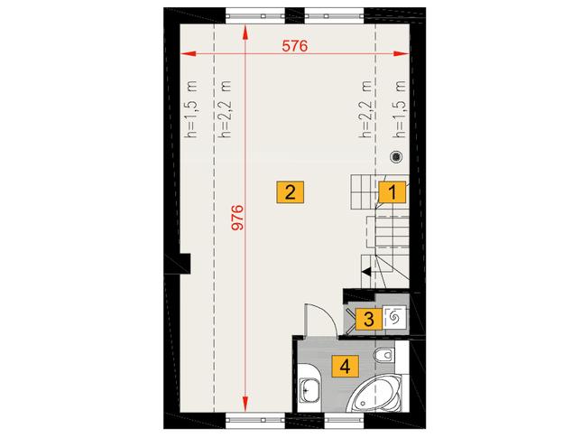 Rzut poddasza POW. 54,5 m²