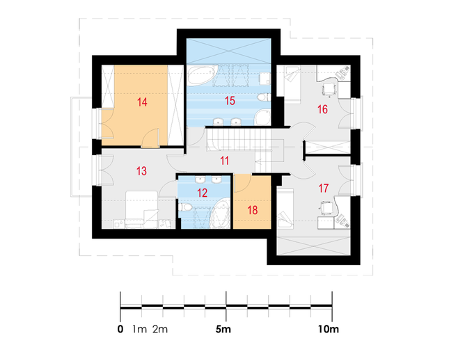 Rzut poddasza POW. 89,8 m²