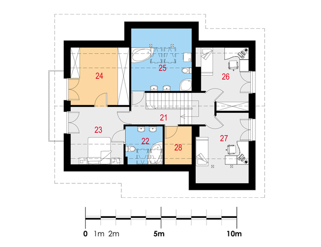 Rzut poddasza POW. 89,8 m²