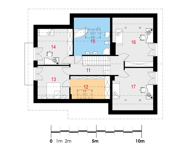 Rzut poddasza POW. 106,2 m²