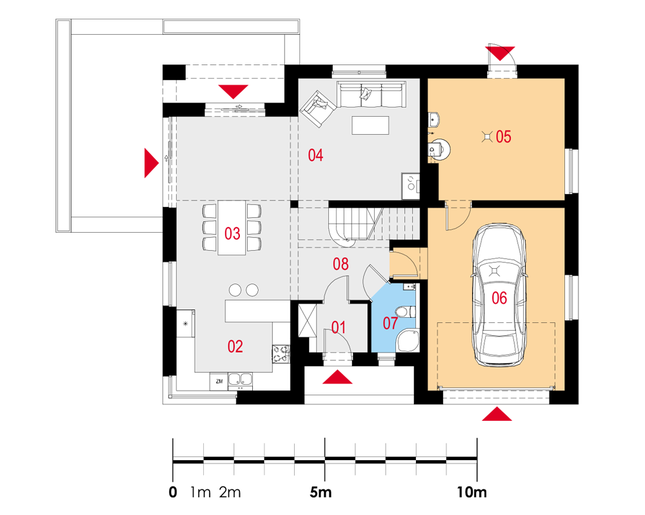 Rzut parteru POW. 111,6 m²