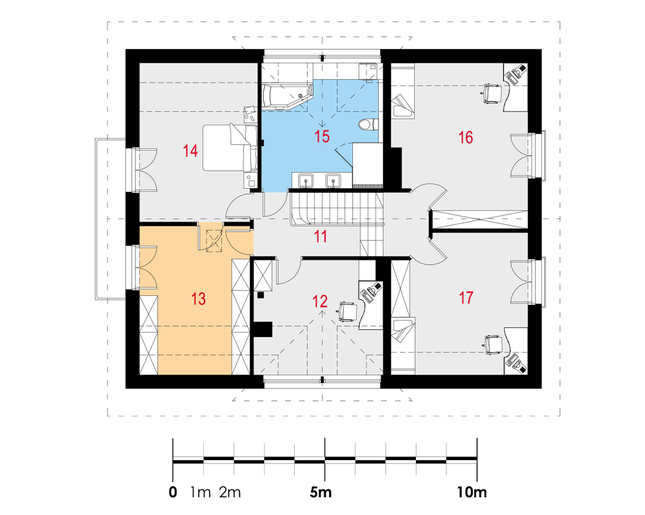 Rzut poddasza POW. 118,7 m²