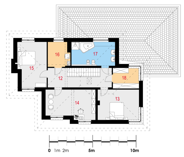 Rzut piętra POW. 90,6 m²