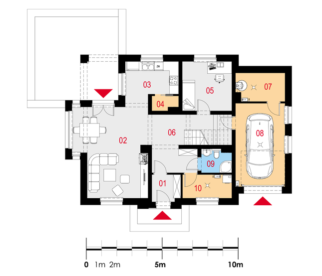 Rzut parteru POW. 96,6 m²