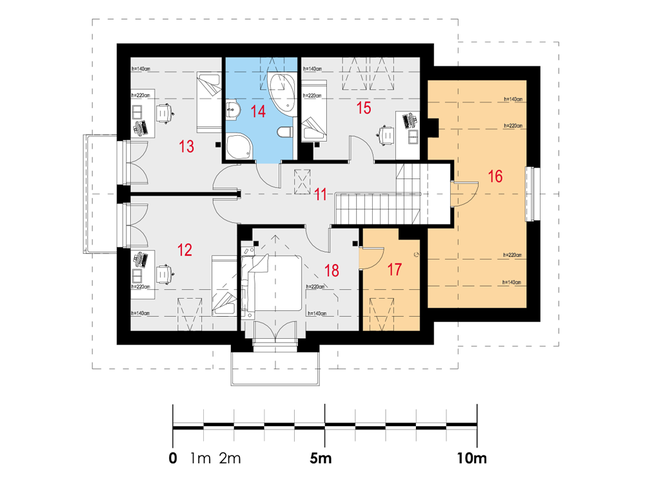 Rzut poddasza POW. 101,1 m²