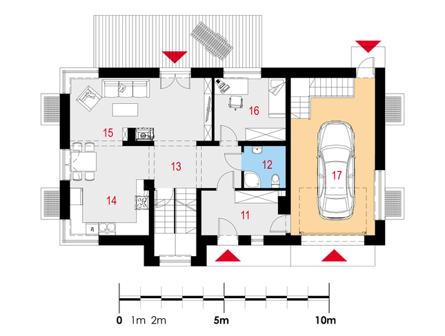 Rzut parteru POW. 99,6 m²