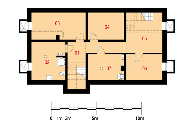 Rzut piwnicy POW. 96,6 m²