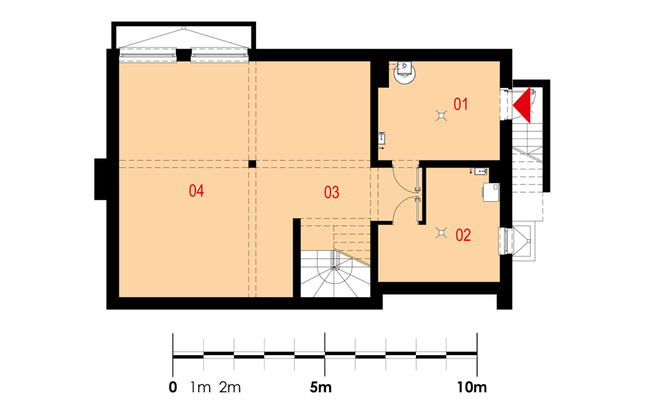 Rzut piwnicy POW. 89,3 m²