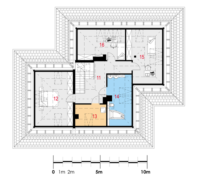 Rzut poddasza lustro POW. 90,2 m²