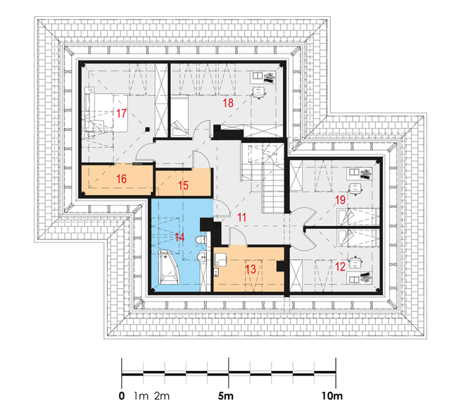 Rzut poddasza POW. 101,8 m²