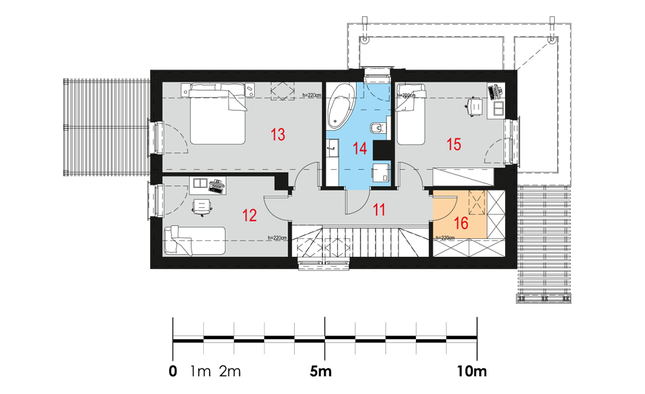 Rzut poddasza POW. 59,9 m²