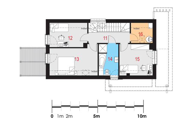 Rzut poddasza POW. 56,9 m²