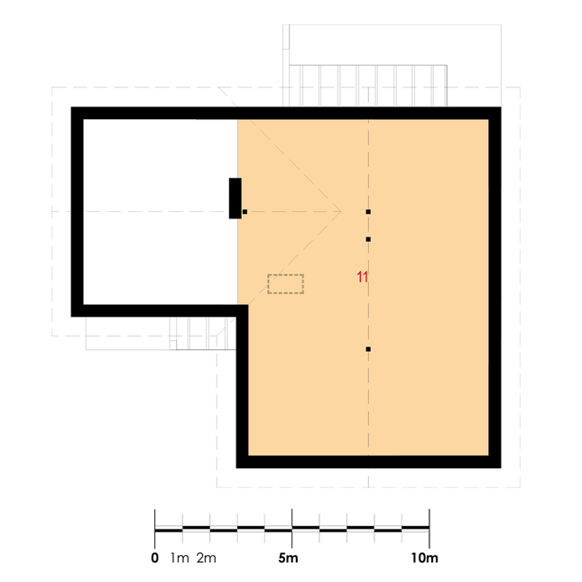 Rzut strychu: strych (20,47 m2 powierzchni użytkowej)