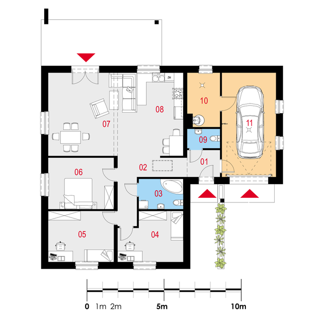 Rzut parteru POW. 137,8 m²