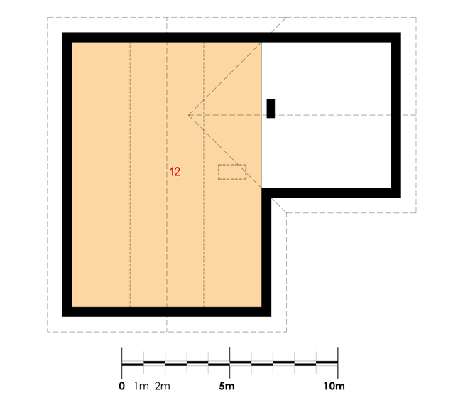 Rzut strychu: strych (20,47 m2 powierzchni użytkowej)