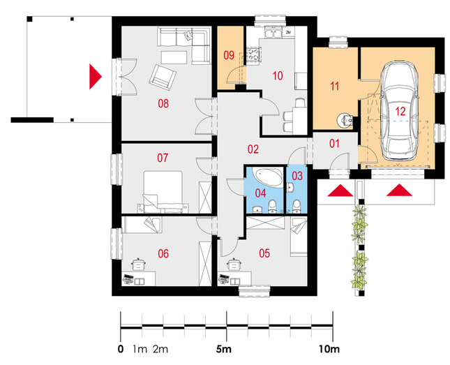 Rzut parteru POW. 130,0 m²