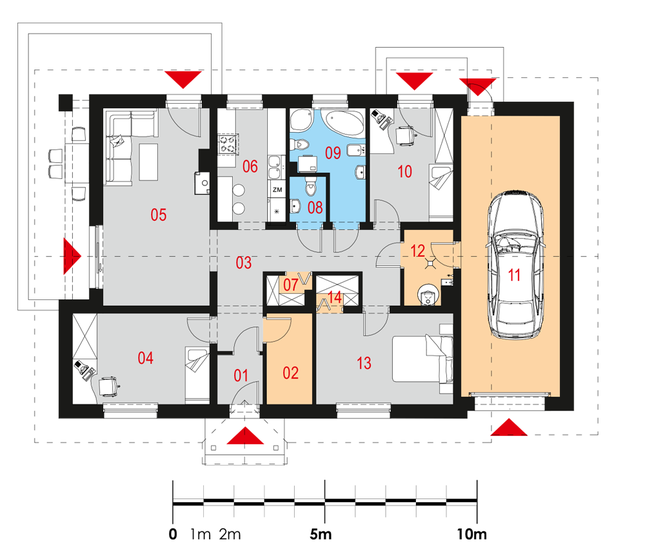 Rzut parteru POW. 119,1 m²