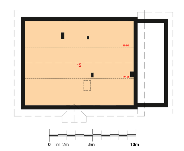 Rzut strychu: strych (23,05 m2 powierzchni użytkowej)