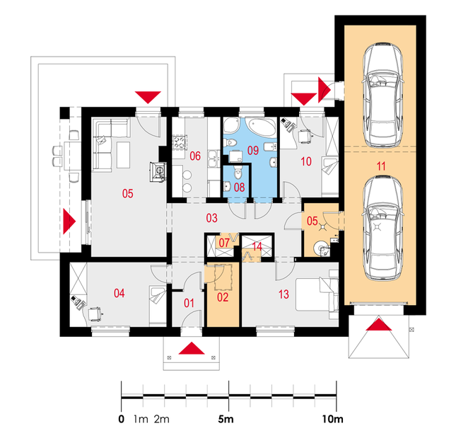 Rzut parteru POW. 143,7 m²