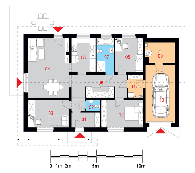 Rzut parteru POW. 137,2 m²