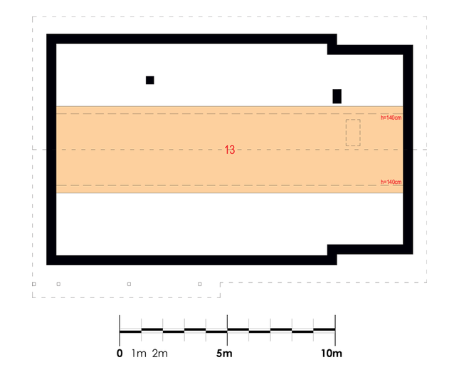 Rzut strychu: strych (25,70 m2 powierzchni użytkowej)