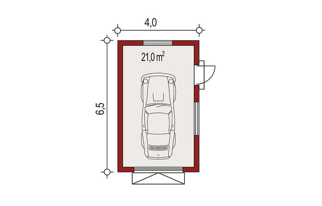 Rzut parteru POW. 21,0 m²